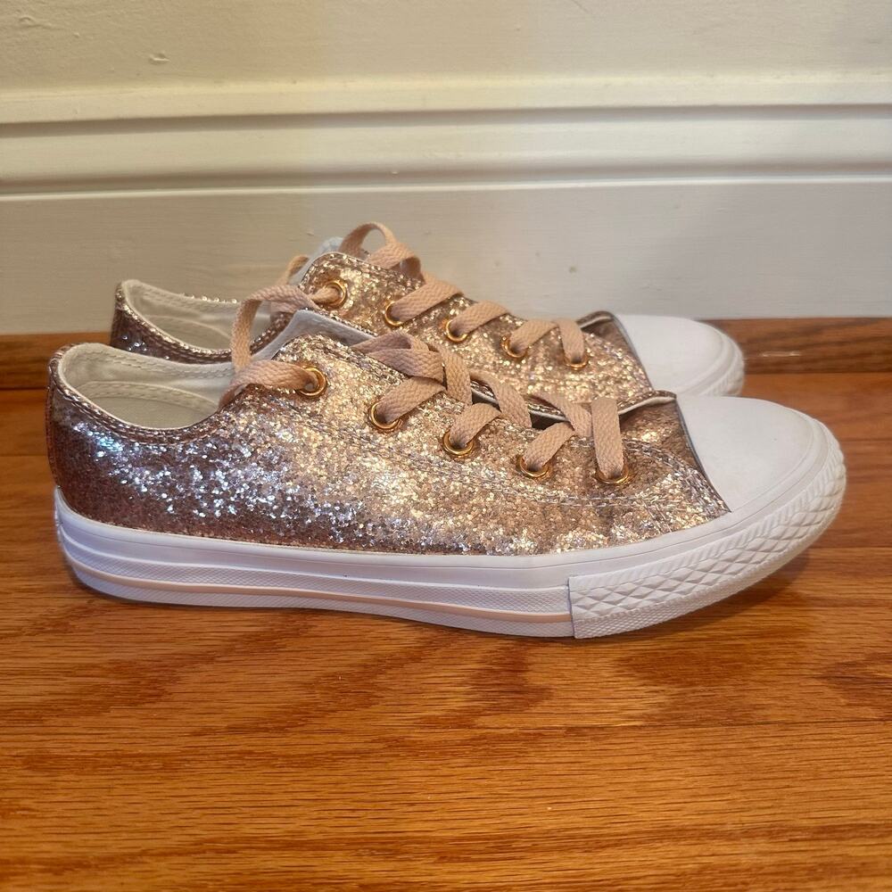 Rose Gold Glitter Converse Sneakers sz 3
